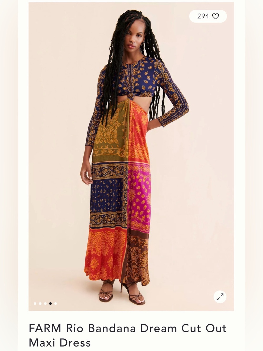 FARM Rio Bandana Dream Cut Out Maxi Dress - Small